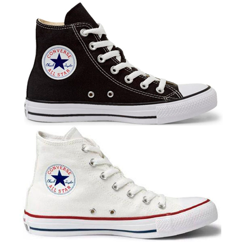 Kit 2 pares All Star Cano Alto (PRETO+BRANCO)