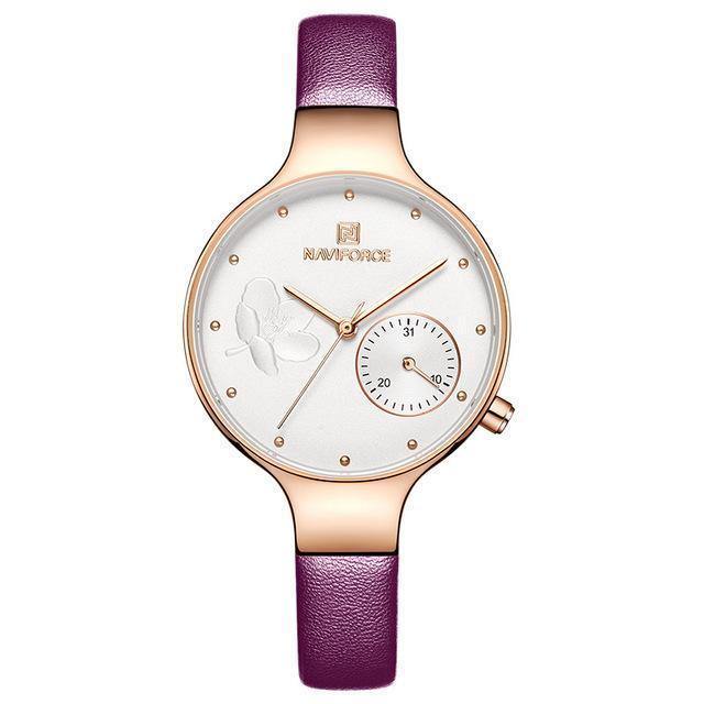 Relógio Feminino NaviForce Minimalista À Prova D'água